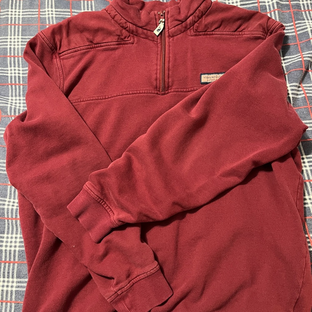 Vintage Maroon Half-Zip Sweatshirt